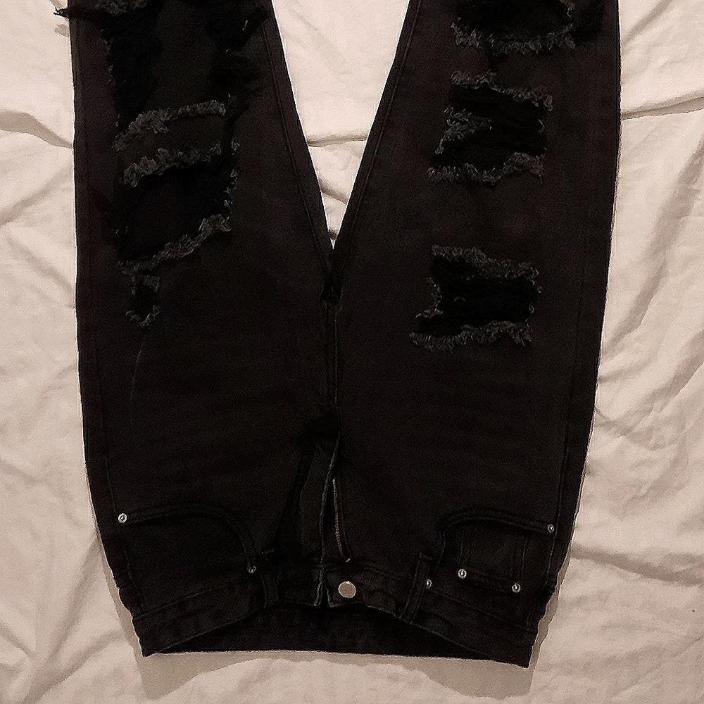 Black ripped jeans